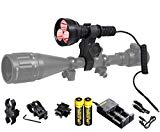 ORION M30C Red 377 Yards 700 Lumen Long Range LED Hog Predator Varmint Hunting Light Flashlight Kit with Mounts, Pressure Switch and Rechargeable Batteries and Charger